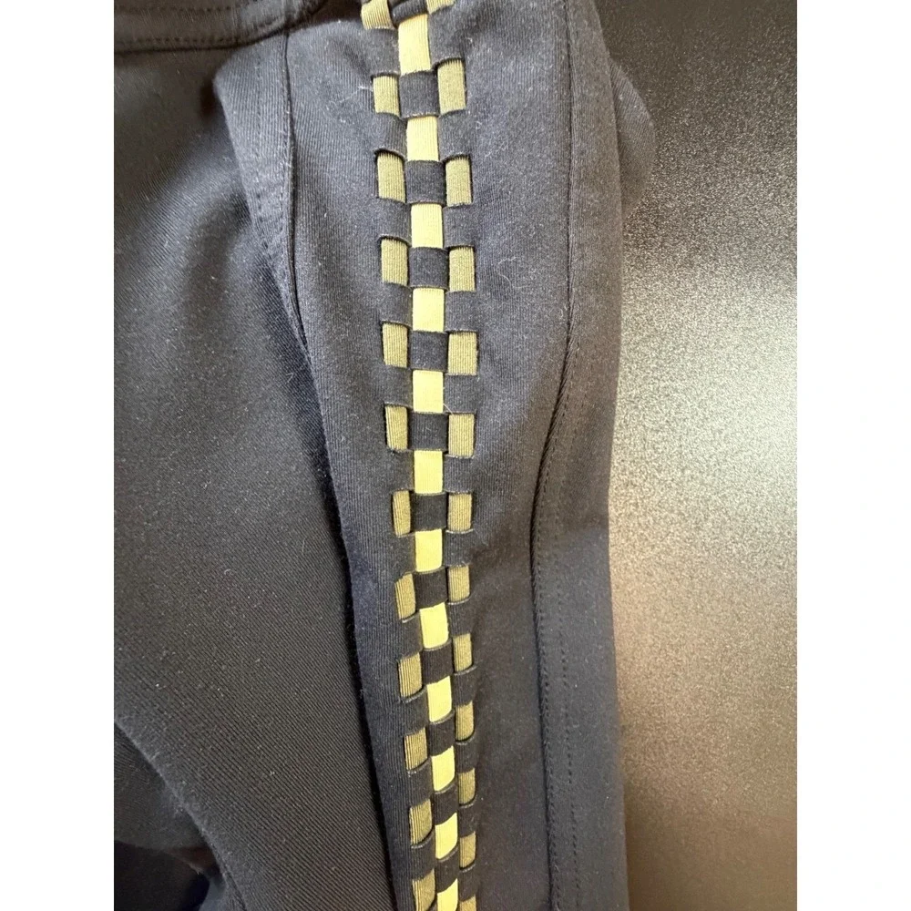Free‎ People FP Movement Black Leggings Checkerboard Side Stripe Small NWT K2